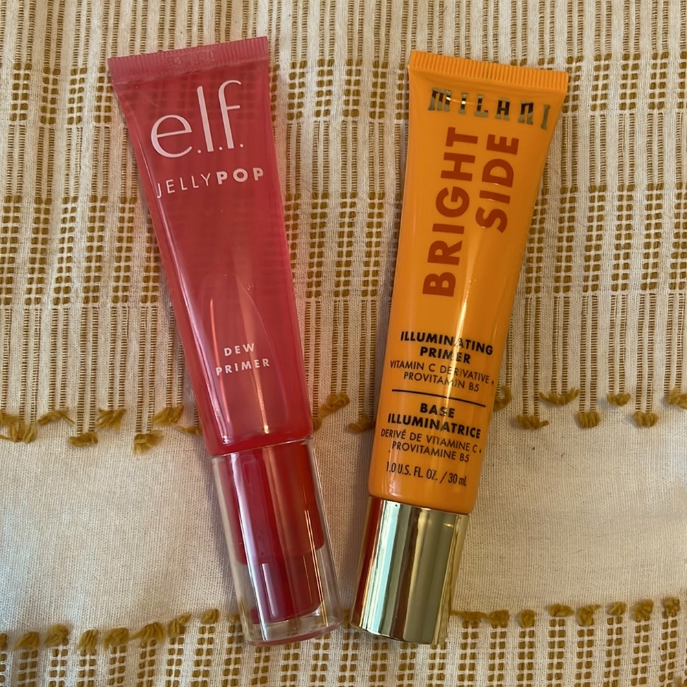 Elf jelly pop primer and Milani illuminating primer
